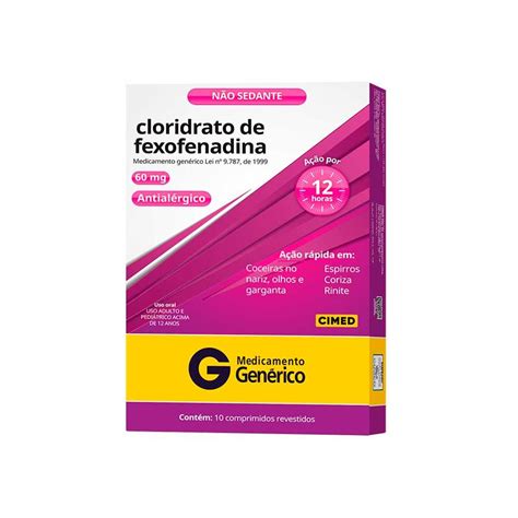 cloridrato de fexofenadina 60 mg